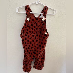 Hanna Andersson Corduroy Animal Print Overalls - 3-6M